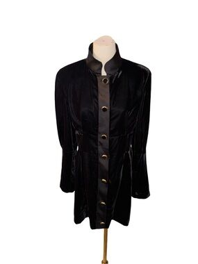 Adl x Raisa Vanessa velvet Embroidered Dress with gold buttons